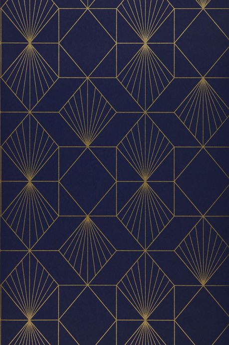Geometric Wallpaper Wallpaper Maurus night blue Roll Width