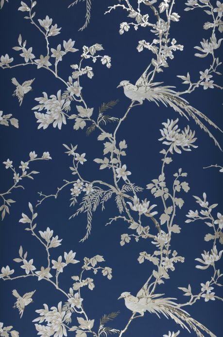 Oriental Wallpaper Wallpaper Coringa dark blue Bahnbreite