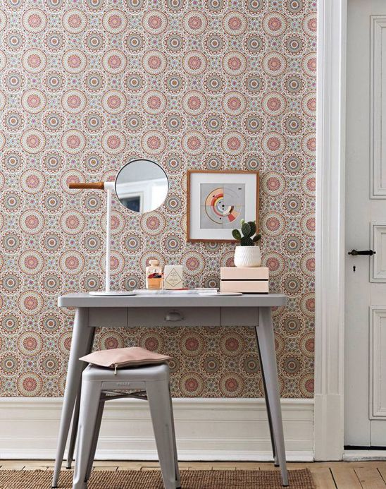 Beige Wallpaper Wallpaper Avelina pastel orange Room View