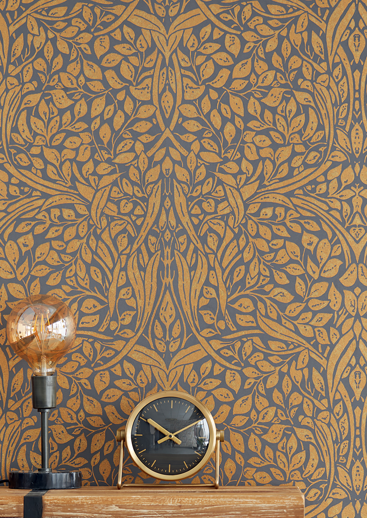 Wallpaper Cortona matt gold | Wallpaper from the 70s