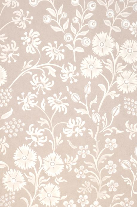 Floral Wallpaper Wallpaper Jessica grey beige A4 Detail