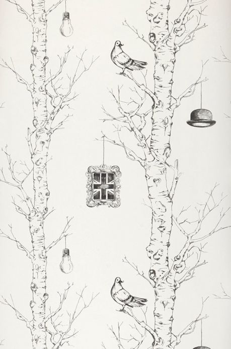 Archiv Tapete British Trees Anthrazit Bahnbreite