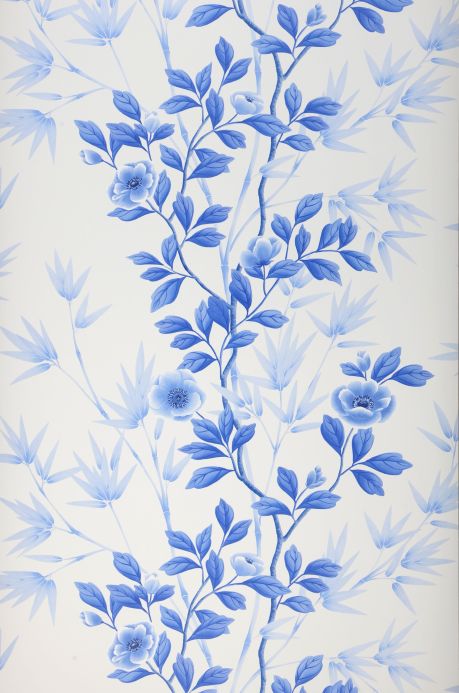 Papier peint floral Papier peint Elisabeth tons de bleu Largeur de lé