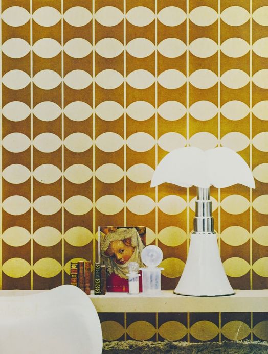 All Wallpaper Catherine ochre brown Room View