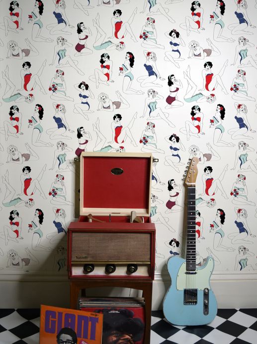 Dupenny Wallpaper Wallpaper Pinup red Room View