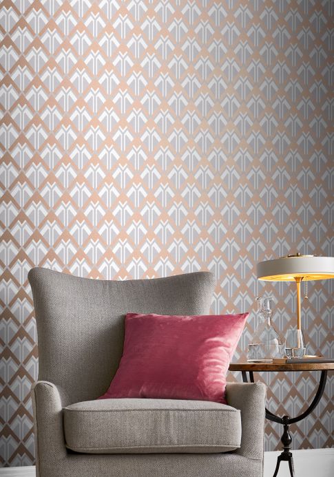 Geometric Wallpaper Wallpaper Nerea grey Room View
