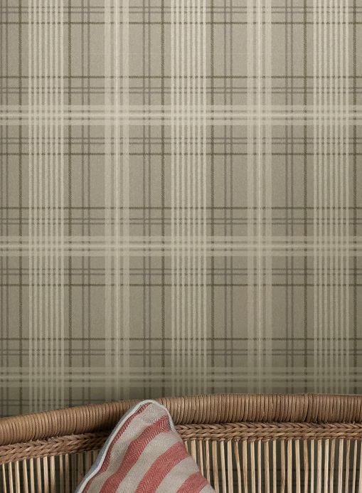 Styles Wallpaper Malte olive grey Room View