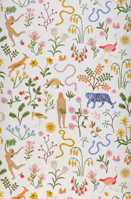 Animal Wallpaper Wallpaper Adam and Eve white Roll Width