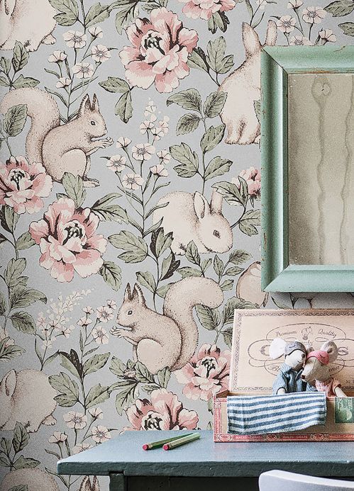 Animal Wallpaper Wallpaper Twiggy light grey Room View