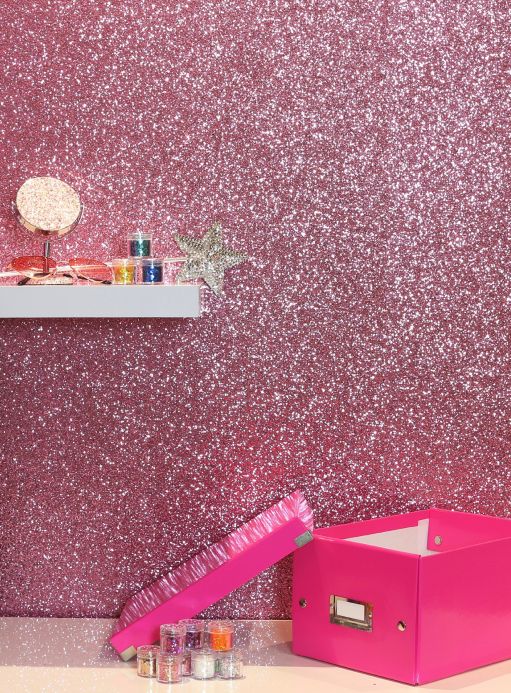 Papel de parede liso Papel de parede Paragon rosa brilhante Ver ambiente