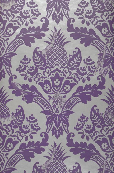 Archiv Papel pintado Merino violeta oscuro Ancho rollo