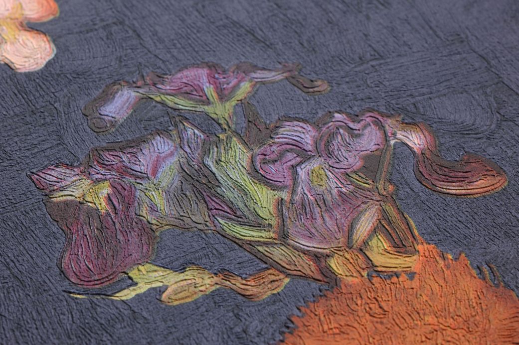 Van Gogh Tapeten Tapete VanGogh Flowers Blaugrau Detailansicht