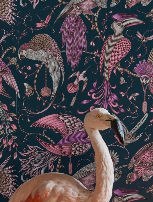 Animal Wallpaper Wallpaper Audubon violet Room View