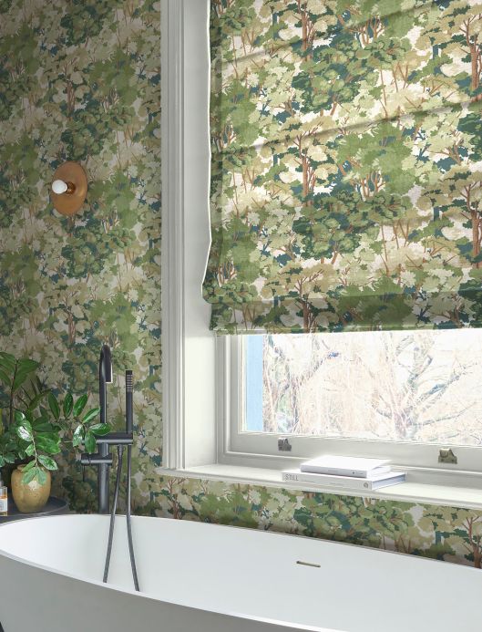 Bedroom Wallpaper Wallpaper Hardwood Forest shades of green Room View
