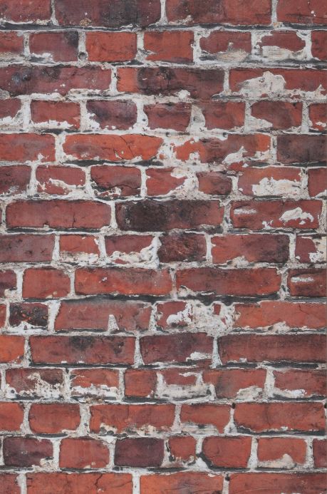 Papel de parede de pedras Fotomural Brick Wall marrom cobre Largura do rolo