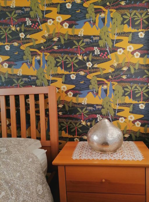 Botanical Wallpaper Wallpaper Hesperia ochre Room View