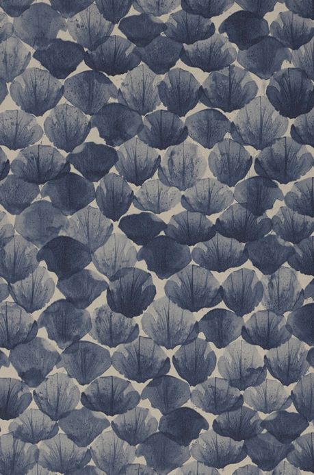 Archiv Wallpaper Poppy steel blue A4 Detail