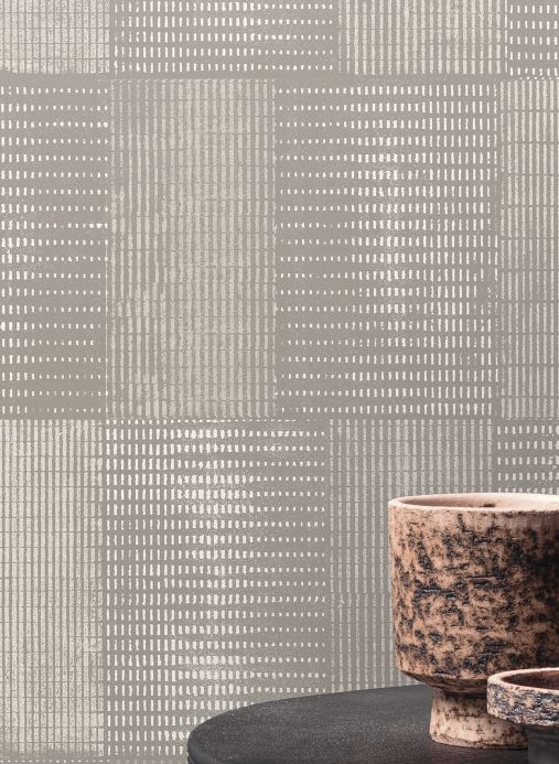 Papel de parede geométrico Papel de parede Yukio cinza Ver ambiente