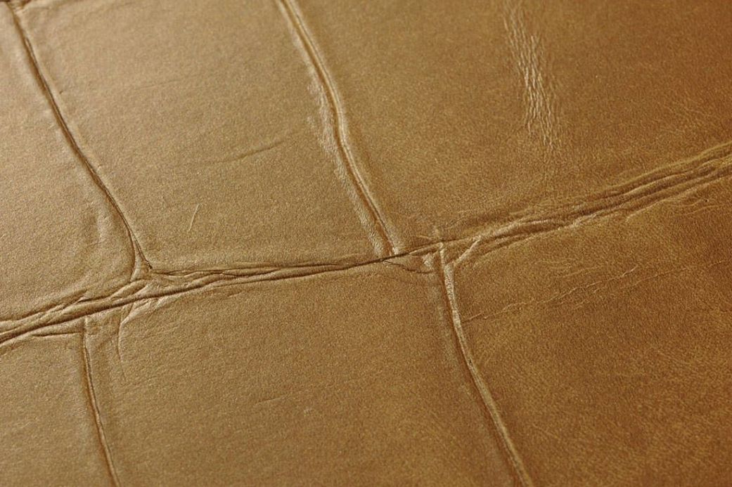 Faux Leather Wallpaper Wallpaper Croco 09 gold Detail View