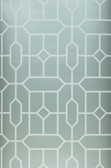 Geometric Wallpaper Wallpaper Worana light mint-turquoise shimmer Roll Width