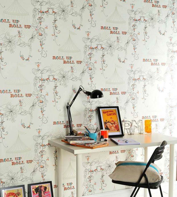 Archiv Wallpaper Circus red orange Room View