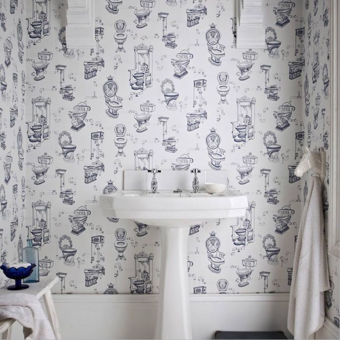 Archiv Wallpaper Toilet Heaven sapphire blue Room View