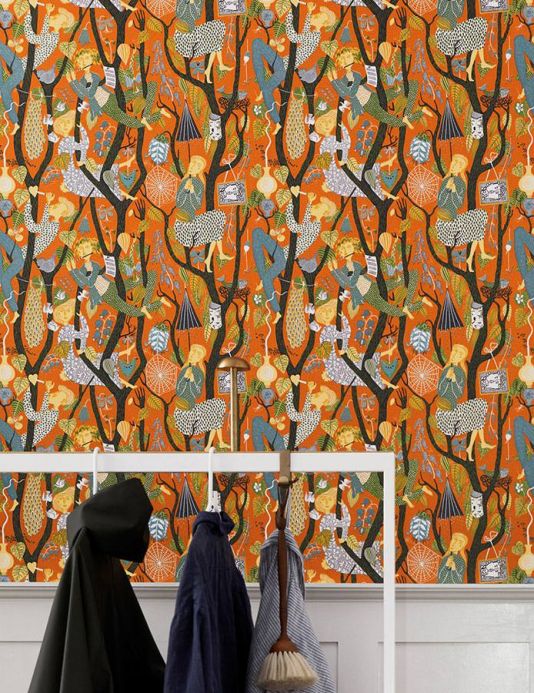 Orange Wallpaper Wallpaper Amadeus orange brown Room View