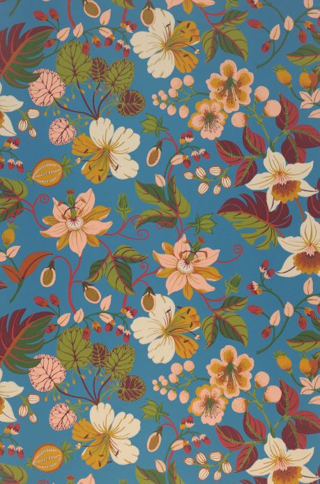 Floral Wallpaper Wallpaper Frederika ocean blue Roll Width