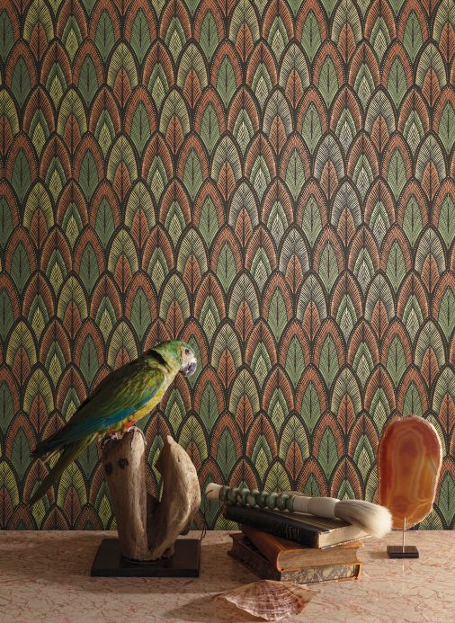 Modern Wallpaper Wallpaper Maris reed green Room View