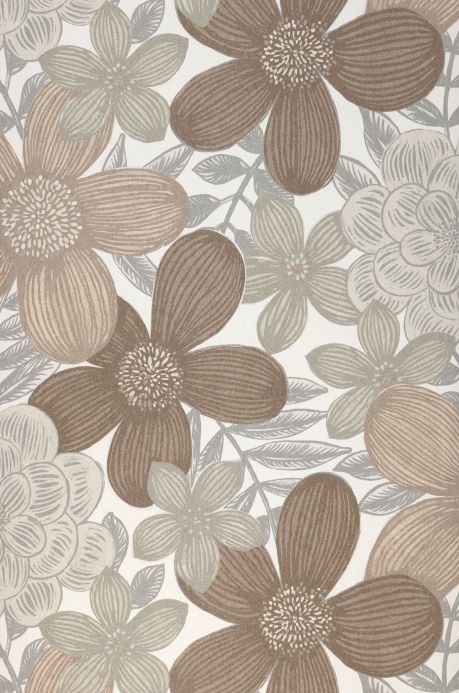 Floral Wallpaper Wallpaper Othilia brown grey Roll Width
