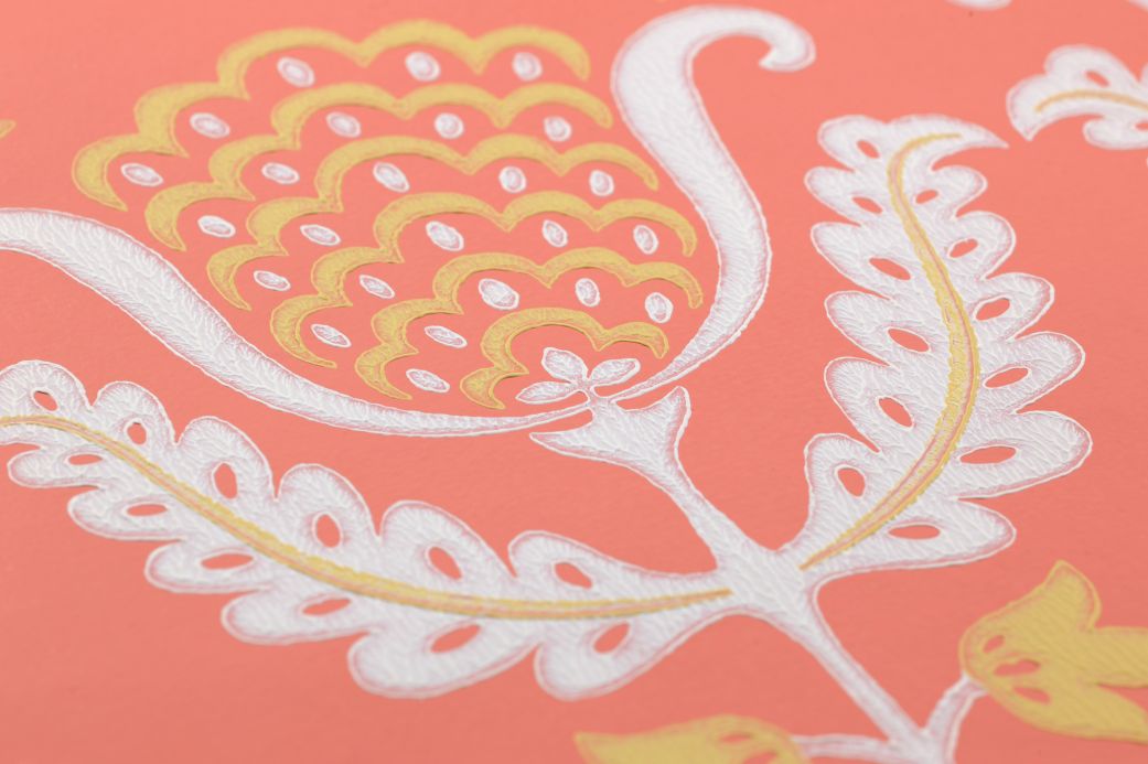 Archiv Papier peint Zarina rouge saumon Vue détail