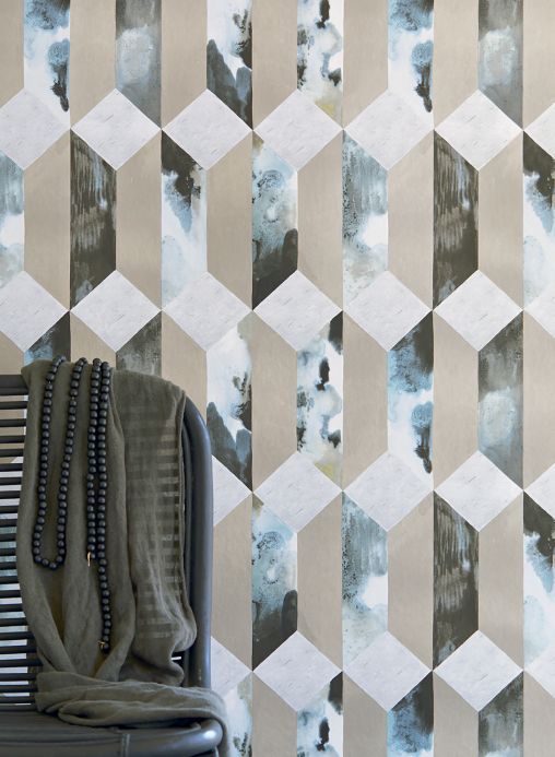 Geometric Wallpaper Wallpaper Jerom grey tones Room View