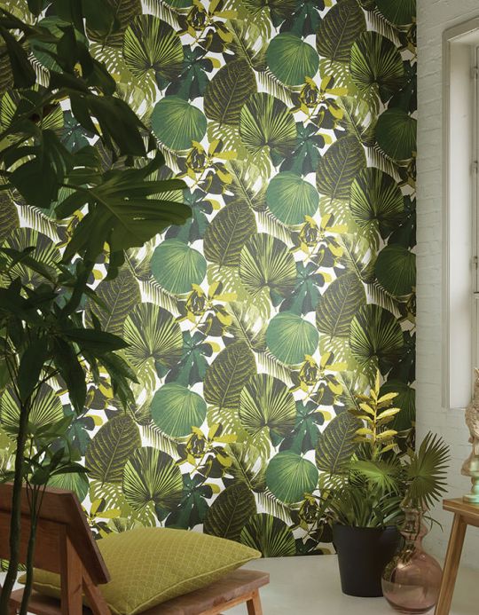 Green Wallpaper Wallpaper Venaria fern green Room View