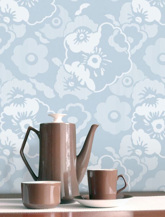 Paper-based Wallpaper Wallpaper Catia light blue Room View