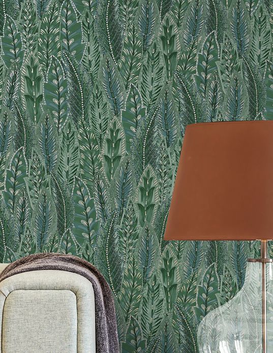 Modern Wallpaper Wallpaper Malu shades of green Room View