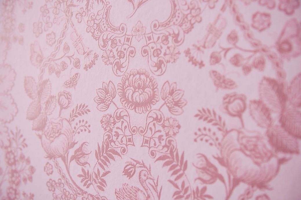 Papier peint classique Papier peint Nuria rose pale Vue détail