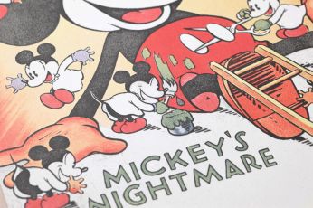 Carta da parati 1930s Mickey Mouse blu chiaro