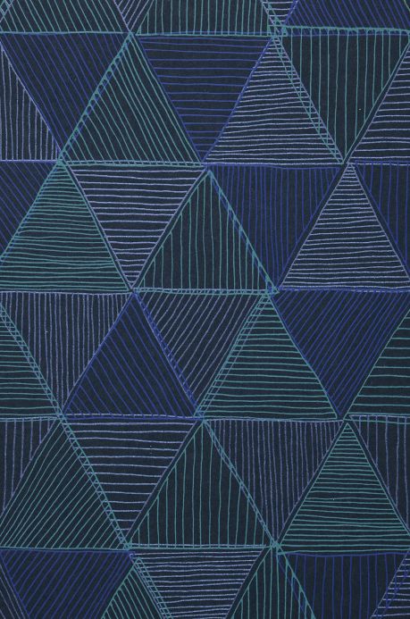 Geometric Wallpaper Wallpaper Mikada shades of blue A4 Detail