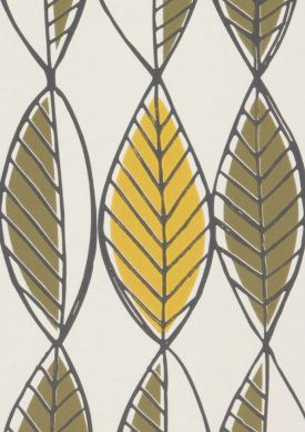 Retro Leaves giallo olivastro Mostra
