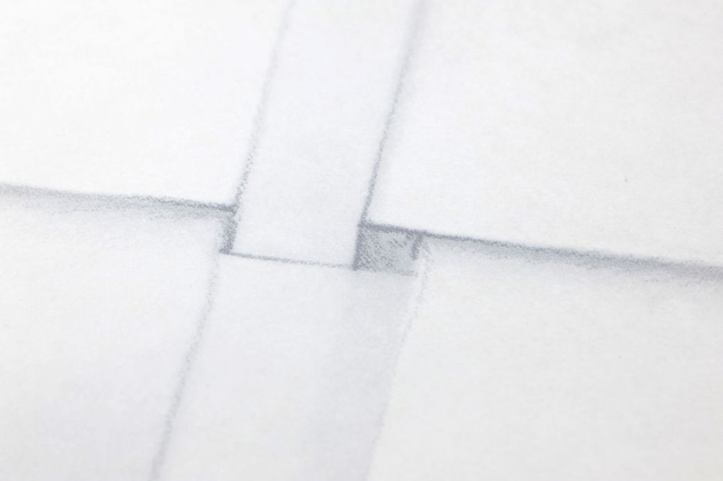 Archiv Wallpaper Pencil Drawing 02 light grey Detail View