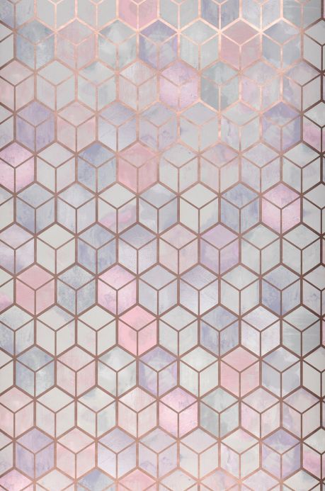 Papel pintado geométrico Papel pintado Casimir rosa pálido Ancho rollo