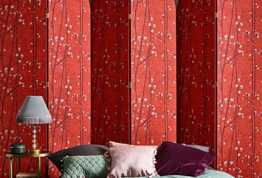Papel pintado dormitorio Papel pintado VanGogh Branches rojo Ver habitación