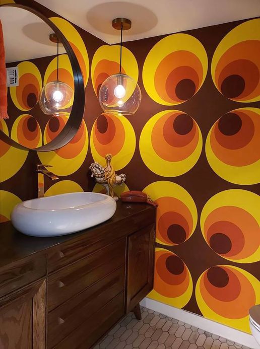 Brown Wallpaper Wallpaper Apollo orange Room View