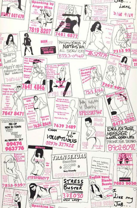 Funky Wallpaper Wallpaper Call Girls pink Roll Width