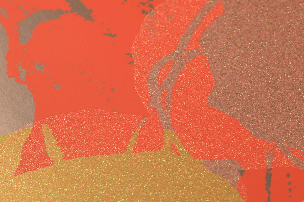 Florale Tapeten Tapete Andy Warhol - Flowers Lachsorange Detailansicht