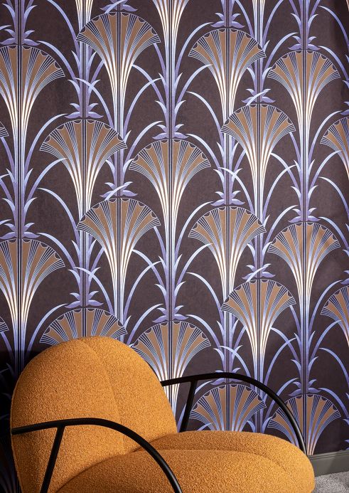 Brown Wallpaper Wallpaper Morley pearl blue Room View