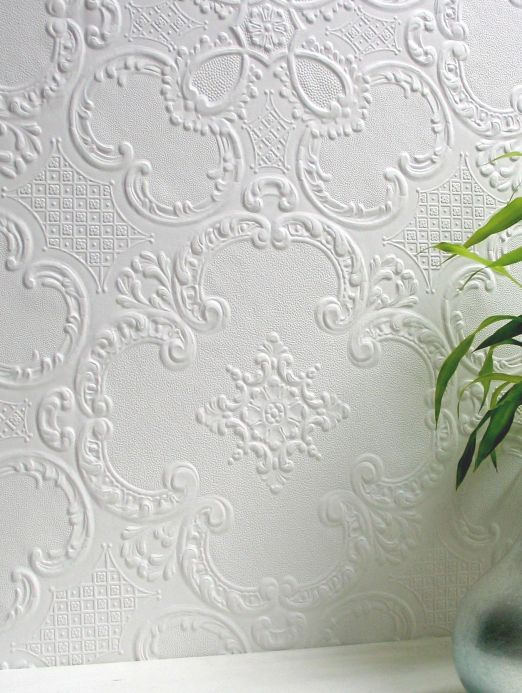 Classic Wallpaper Wallpaper Alfred white Room View