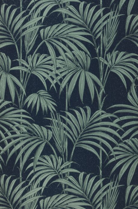 Botanical Wallpaper Wallpaper Tatanu dark blue glitter Roll Width