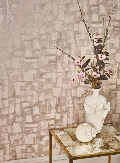 Shabby Chic Wallpaper Wallpaper Musa pale pink shimmer Room View