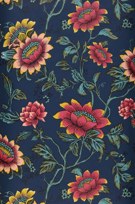 Floral Wallpaper Wallpaper Tilla dark blue Roll Width